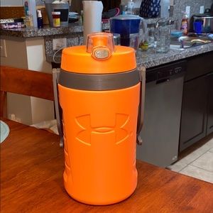 orange under armour water jug
